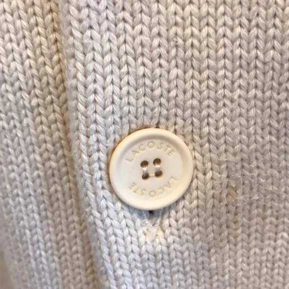 Lacoste Cream Cardigan with Black Accents - Picture 6 of 16